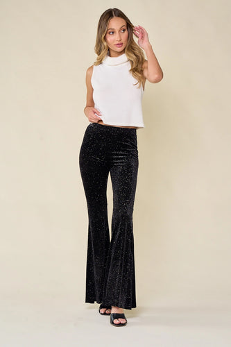 Black Velvet Holiday Flare Bottoms