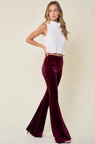 Wine Holiday Velvet Bell Bottom