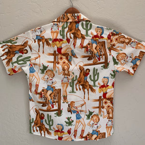 Back Side of Cowgirls Aloha Rodeo Vintage Western Shirt